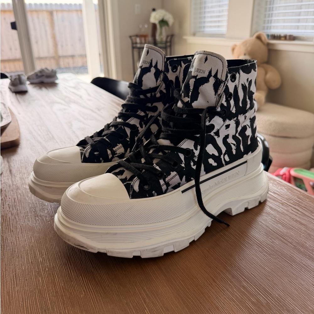 Alexander McQueen Black & White Platform Sneakers